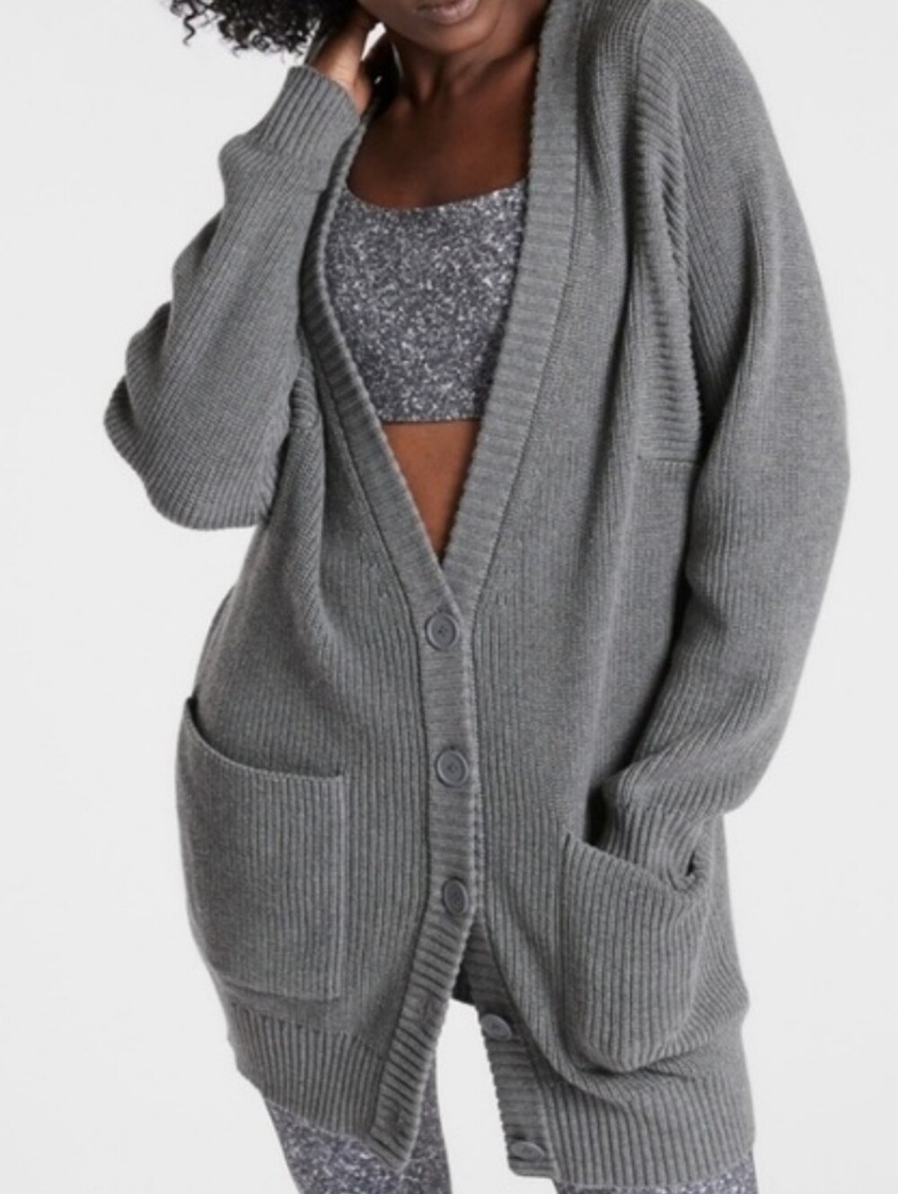 Athleta West End Oversized Button Up Cardigan Size XS